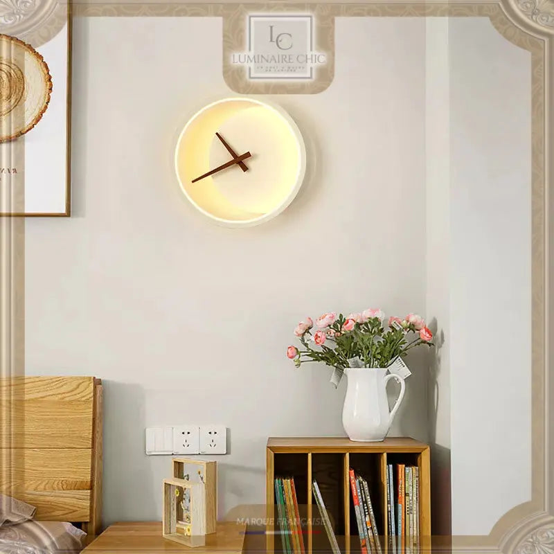 Applique Murale Moderne À Led En Aluminium Style Pendule Et Horloge F / Blanc