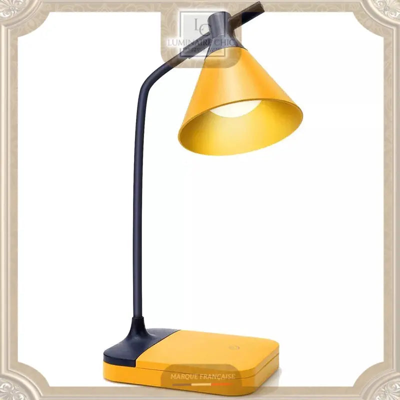 Lampe De Bureau Led Sans Fil Batterie + Usb Jaune