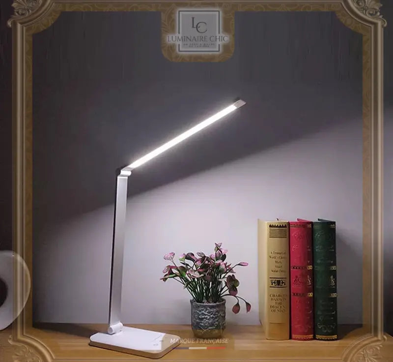 Lampe De Bureau Sans Fil Led Rotative Et Pliable Argent / B