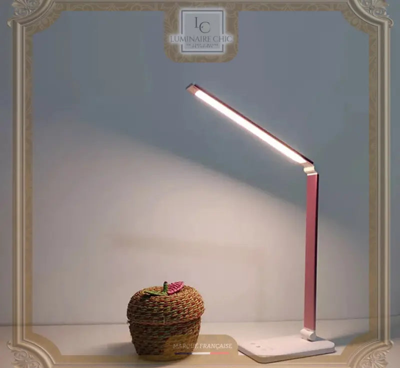 Lampe De Bureau Sans Fil Led Rotative Et Pliable Rose / B