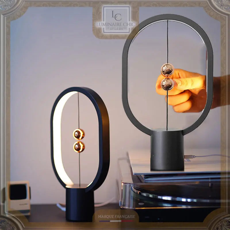 Lampe De Chevet Design Noire À Interrupteur Magnétique