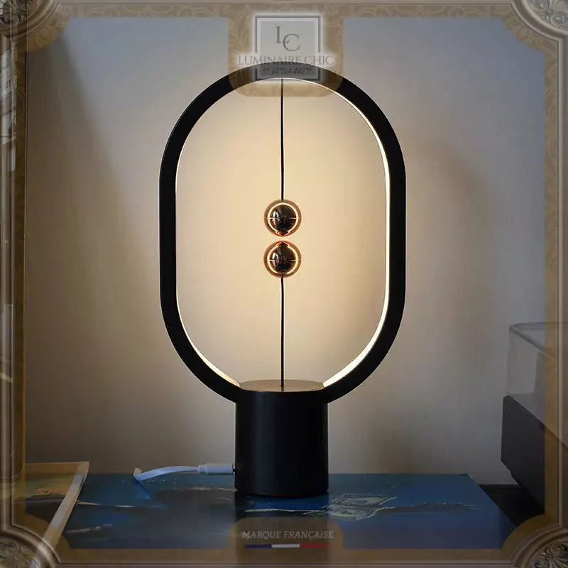 Lampe De Chevet Design Noire À Interrupteur Magnétique