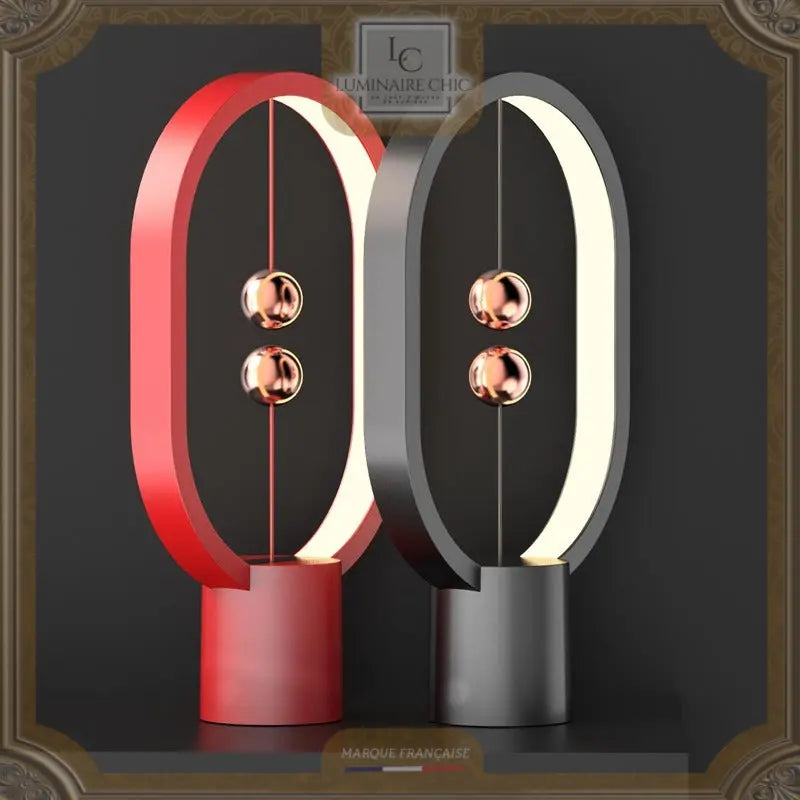 Lampe De Chevet Design Noire À Interrupteur Magnétique Rouge