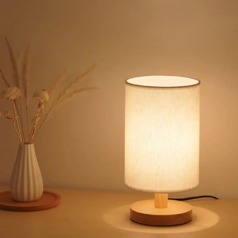 Lampe De Chevet En Bois Lin Et Rotin Au Design Nordique Moderne