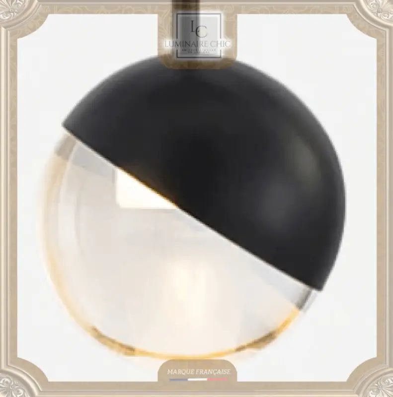 Suspension en verre et métal en forme de boule de cristal - Luminaire chic : Luminaires et Suspensions haut de gamme -