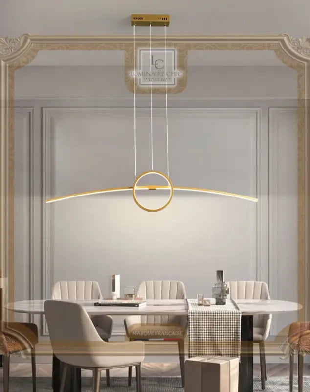 Suspension LED au design créatif en aluminium noir ou or, idéal salon et cuisine