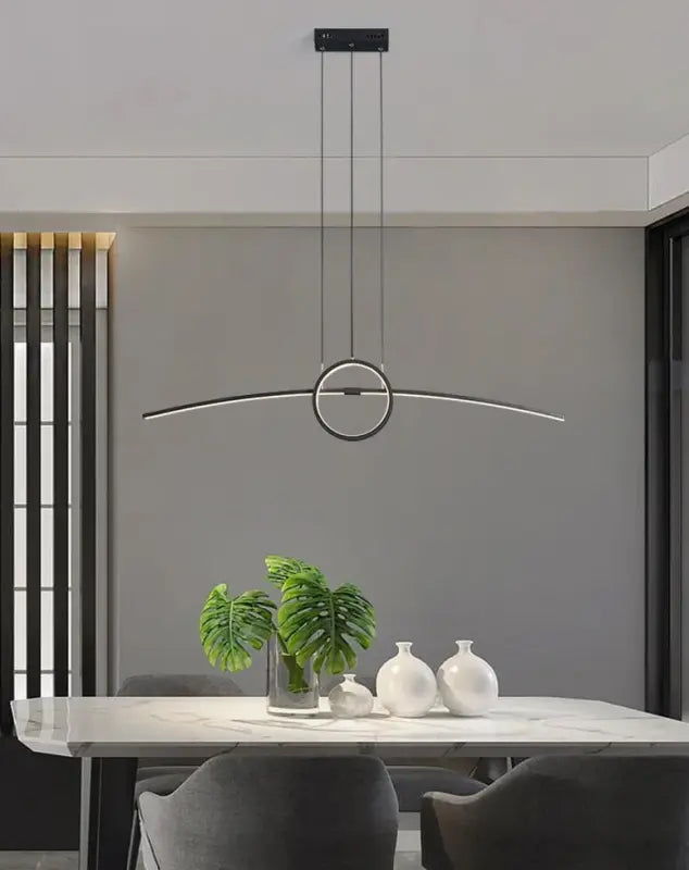 Suspension LED au design créatif en aluminium noir ou or, idéal salon et cuisine