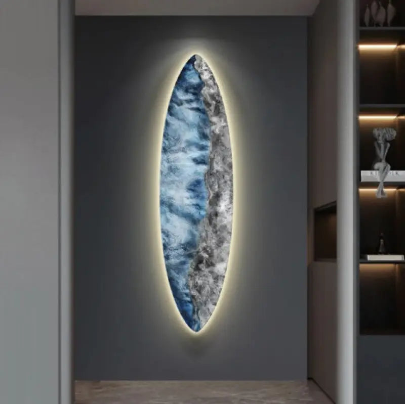 Tableau Mural Lumineux Ovale En Aluminium Au Design Moderne Et Artistique