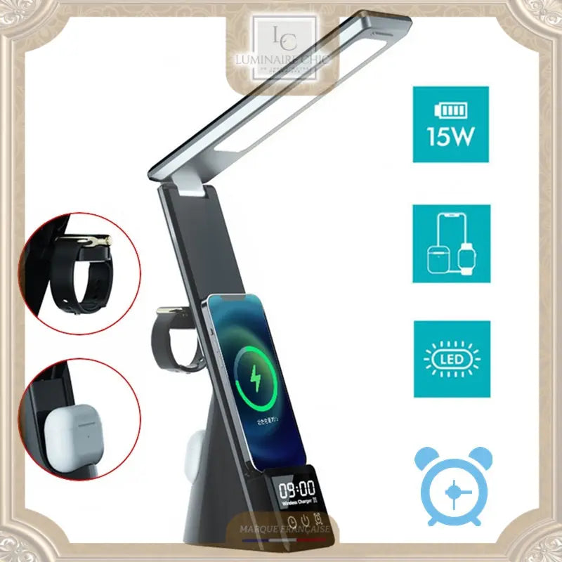 Generic chargeur sans fil de téléphone portable rapide avec LED lampe de  bureau à prix pas cher