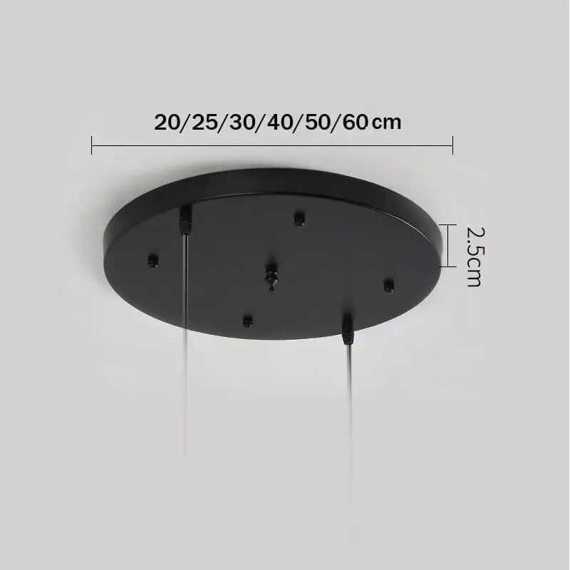 Socle De Plafond Circulaire Pour Suspensions Multiples 2 Trous / 20 Cm Noir